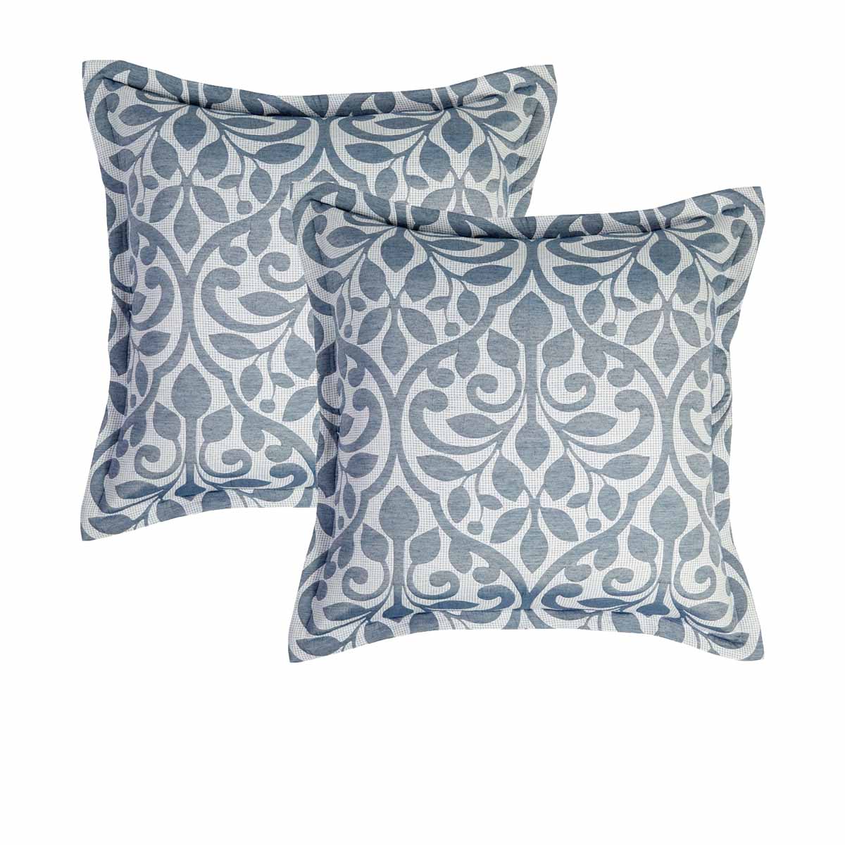 Private Collection Pair of Marina Blue European Pillowcases 65 x 65cm