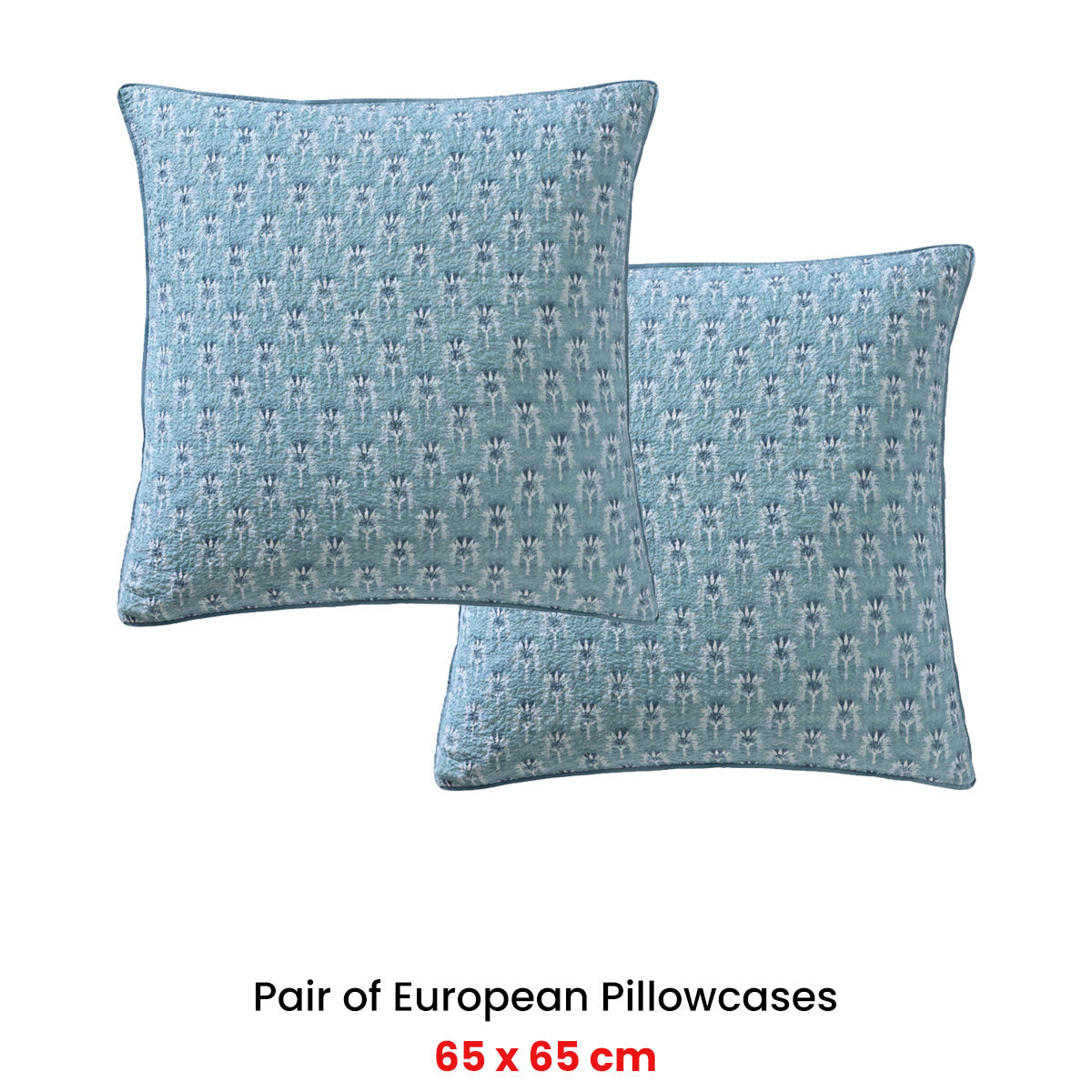 Platinum Collection Pair of Santa Fe Teal European Pillowcases 65 x 65cm