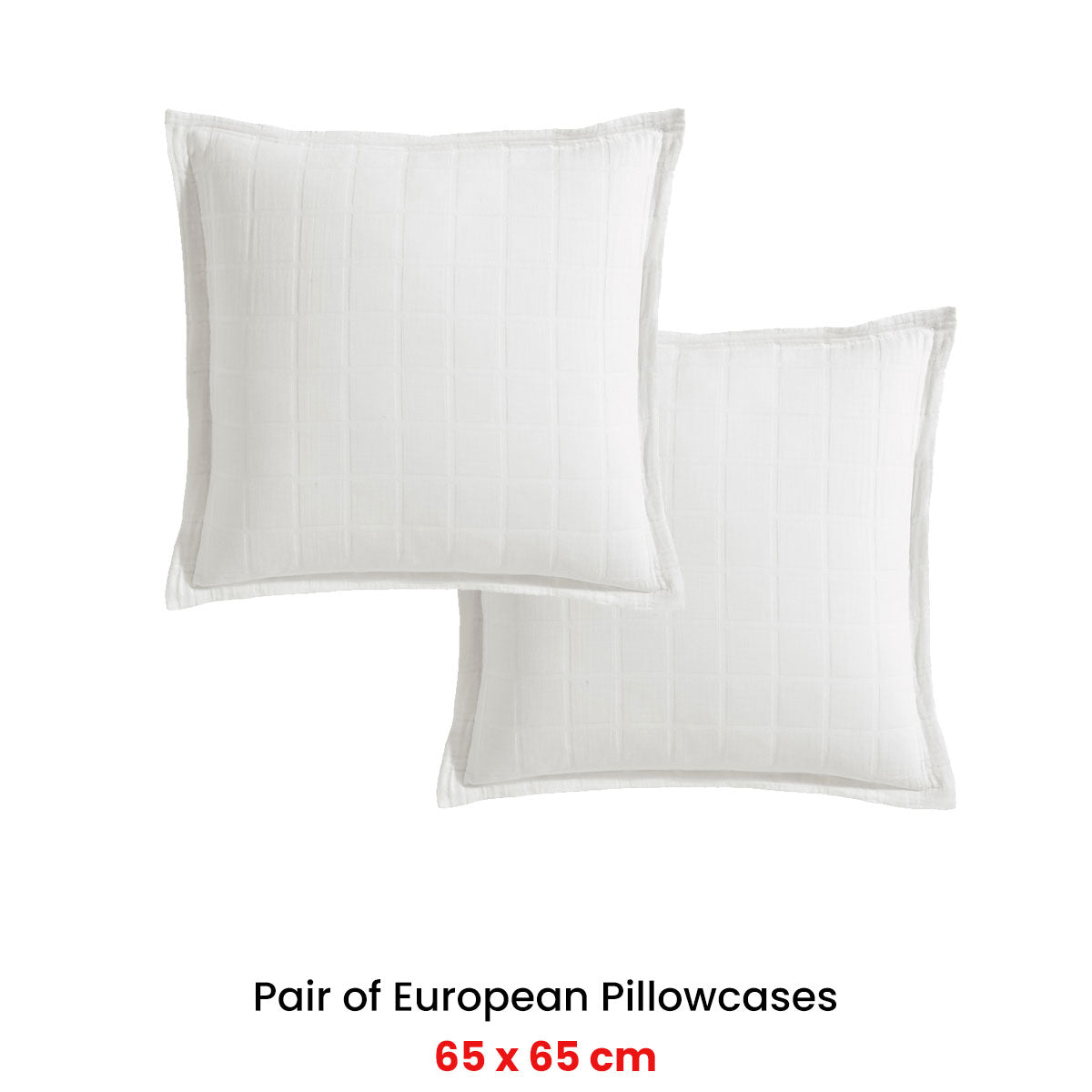 Platinum Collection Pair of Sierra White European Pillowcases 65 x 65cm