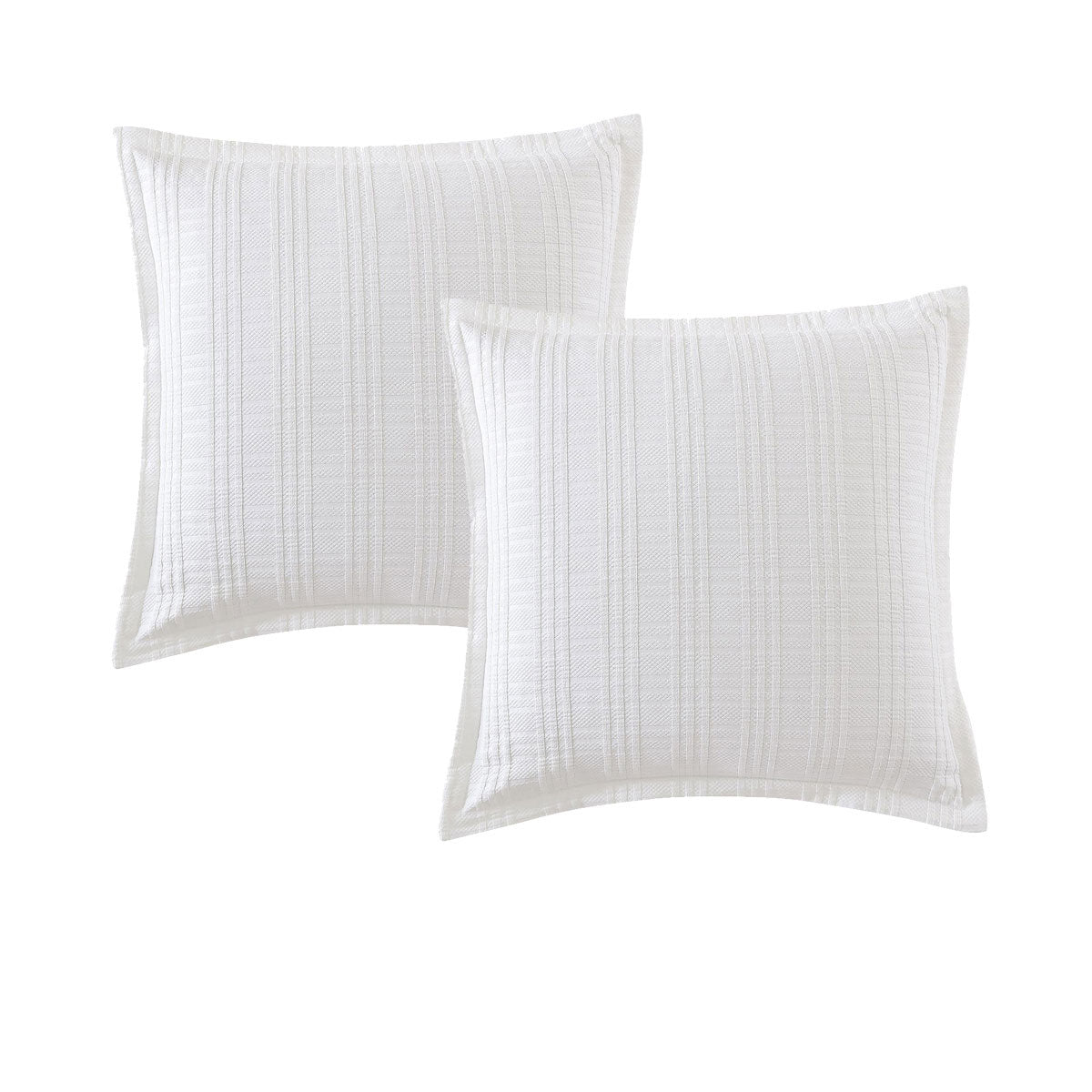 Private Collection Pair of Winton White Jacquard European Pillowcases 65 x 65cm