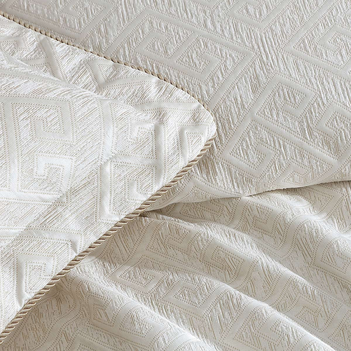 Davinci Athena Gold Woven Jacquard Chenille Quilt Cover Set Queen