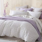 Platinum Collection Balmoral Lilac 100% Cotton Woven Check Stripes Quilt Cover Set King