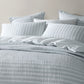 Platinum Collection Emmet Sage Ruched Pin Striped Quilt Cover Set King