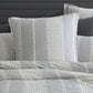 Platinum Collection Hurley Charcoal Cotton Jacquard Stripe Quilt Cover Set King