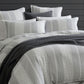 Platinum Collection Hurley Charcoal Cotton Jacquard Stripe Quilt Cover Set Queen