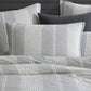 Platinum Collection Hurley Charcoal Cotton Jacquard Stripe Quilt Cover Set Super King