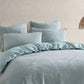 Platinum Collection Kaia Sage Stonewashed Cotton Matelasse Quilt Cover Set Queen