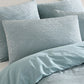 Platinum Collection Kaia Sage Stonewashed Cotton Matelasse Quilt Cover Set Queen