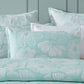 Platinum Collection Poppi Aqua Cotton Polyester Jacquard Quilt Cover Set King