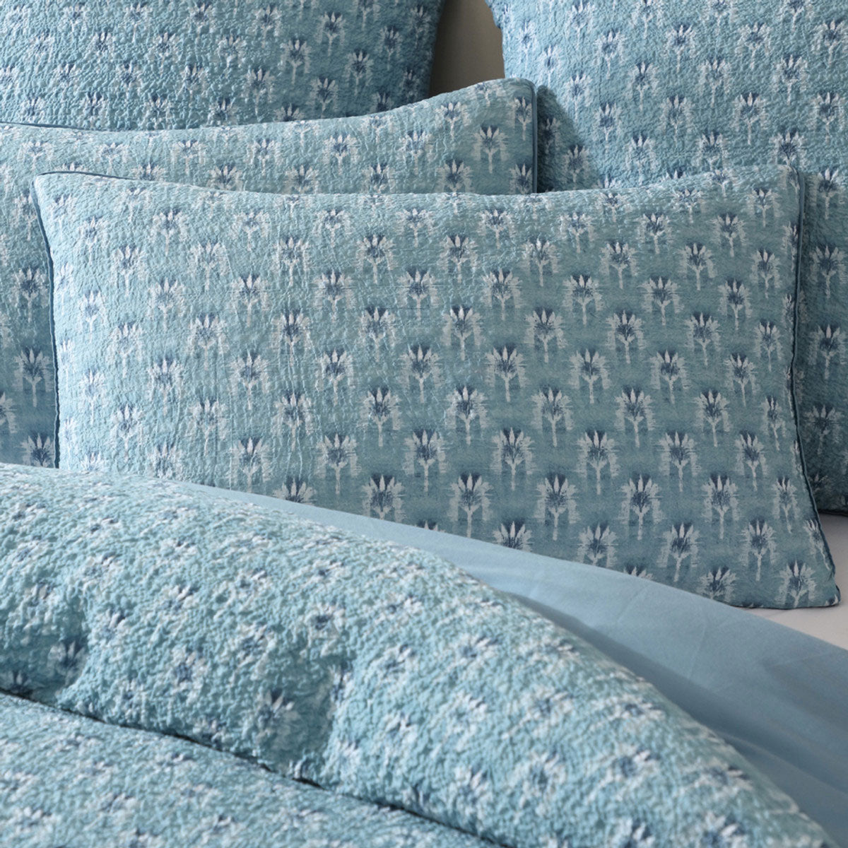 Platinum Collection Santa Fe Teal Cotton Jacquard Quilt Cover Set Queen