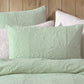 Platinum Collection Tropicana Sage Cotton Matelasse Quilt Cover Set Queen