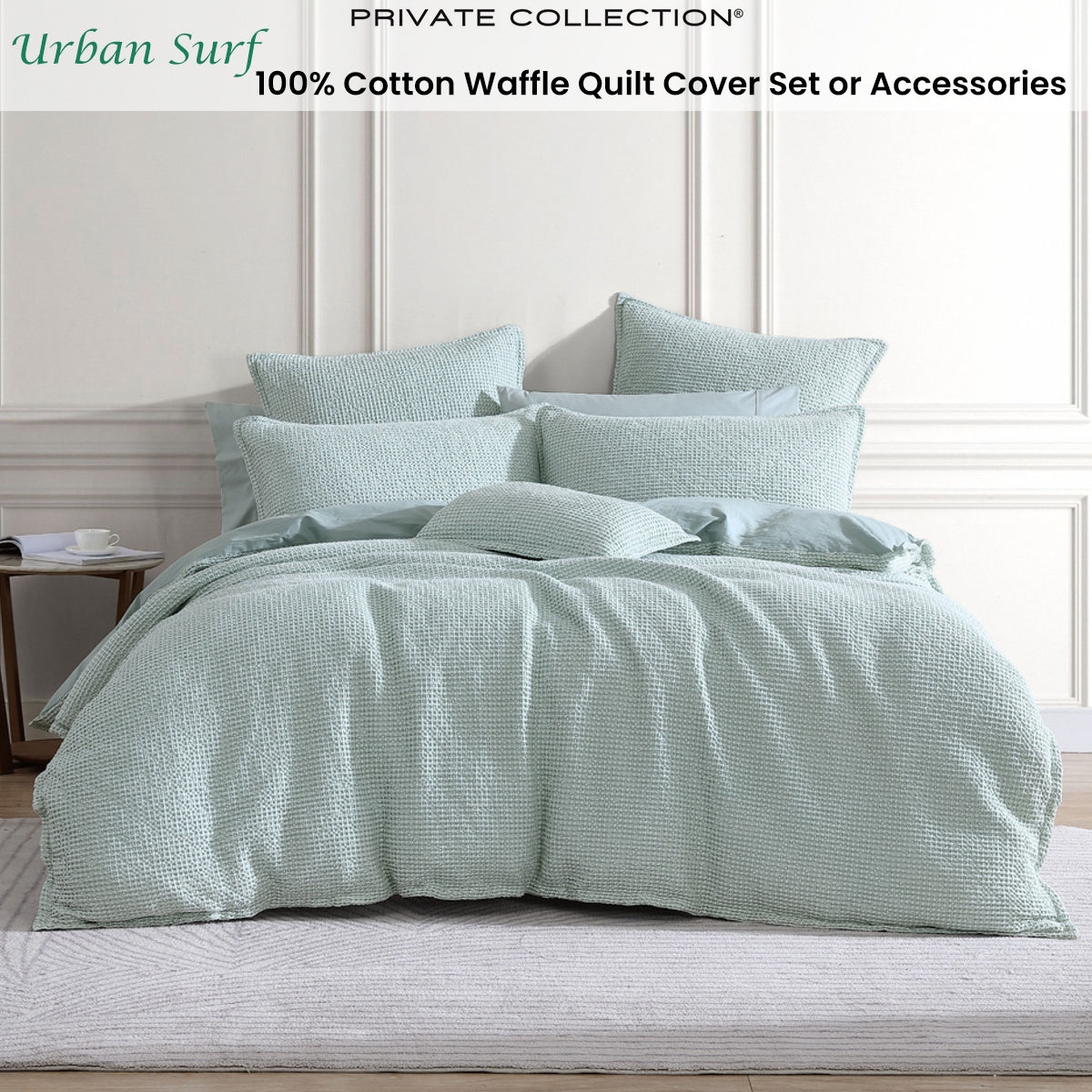 Private Collection Urban Surf 100% Cotton Waffle Quilt Cover Set Super King