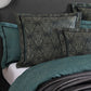 Davinci Valencia Emerald Damask Jacquard Quilt Cover Set Queen