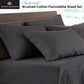 Logan and Mason Soft Brushed Cotton Flannelette Sheet Set Charcoal 40cm Wall Queen