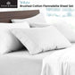 Logan and Mason Soft Brushed Cotton Flannelette Sheet Set White 40cm Wall Queen