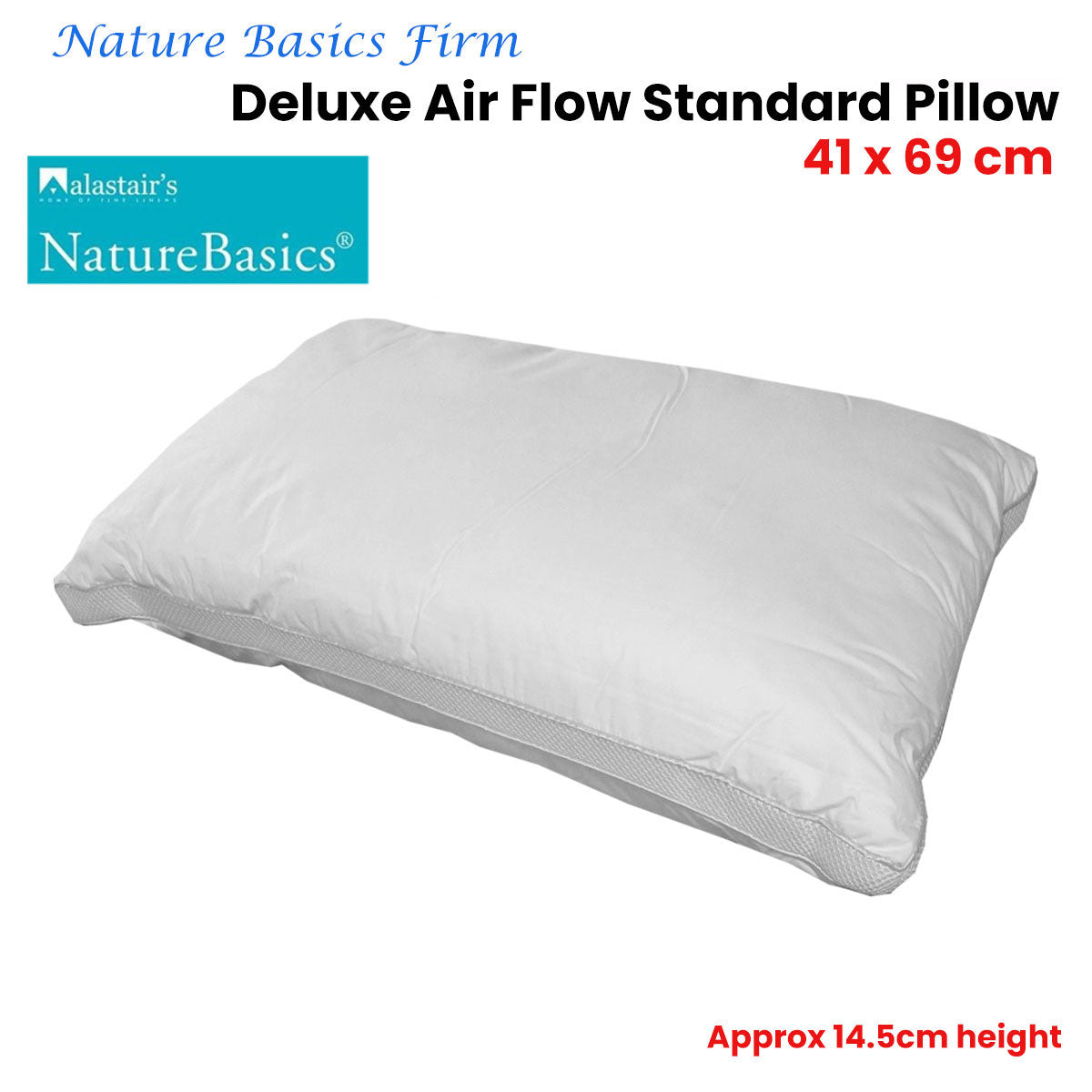 Alastairs Nature Basics Deluxe Air Flow Standard Pillow Firm 41 x 69cm