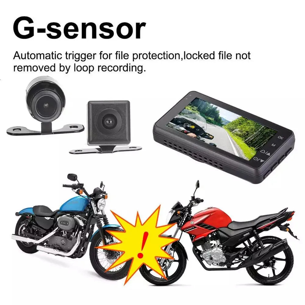 3inch LCD HD Dual Camera Motorcycle DVR Video Driving Recorder With 32G Card