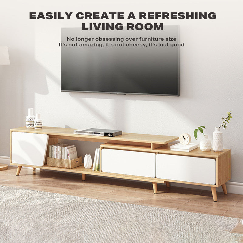 Adjustable TV Stand Entertainment Unit 120-190cm with Storage Drawer Cabinet