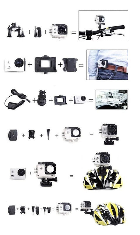 Action Camera 4K HD 16MP WiFi Waterproof 30M Sports Camera With 140° Wide Angle BLUE COLOUR