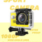 Action Camera 4K HD 16MP WiFi Waterproof 30M Sports Camera With 140° Wide Angle YELLOW COLOUR