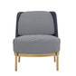 Cecily Upholstered Slipper Chair armchair in deep blue