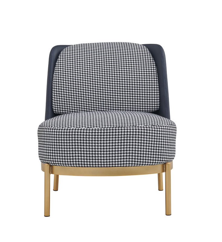 Cecily Upholstered Slipper Chair armchair in deep blue