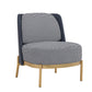 Cecily Upholstered Slipper Chair armchair in deep blue