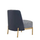 Cecily Upholstered Slipper Chair armchair in deep blue