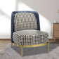 Cecily Upholstered Slipper Chair armchair in deep blue