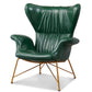 Vintage Butterfly Armchair with Gold Steel Legs Green