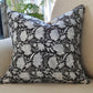 Kolka Black Floral Lounge Decorative Cushion Soft Cotton Cover - Black