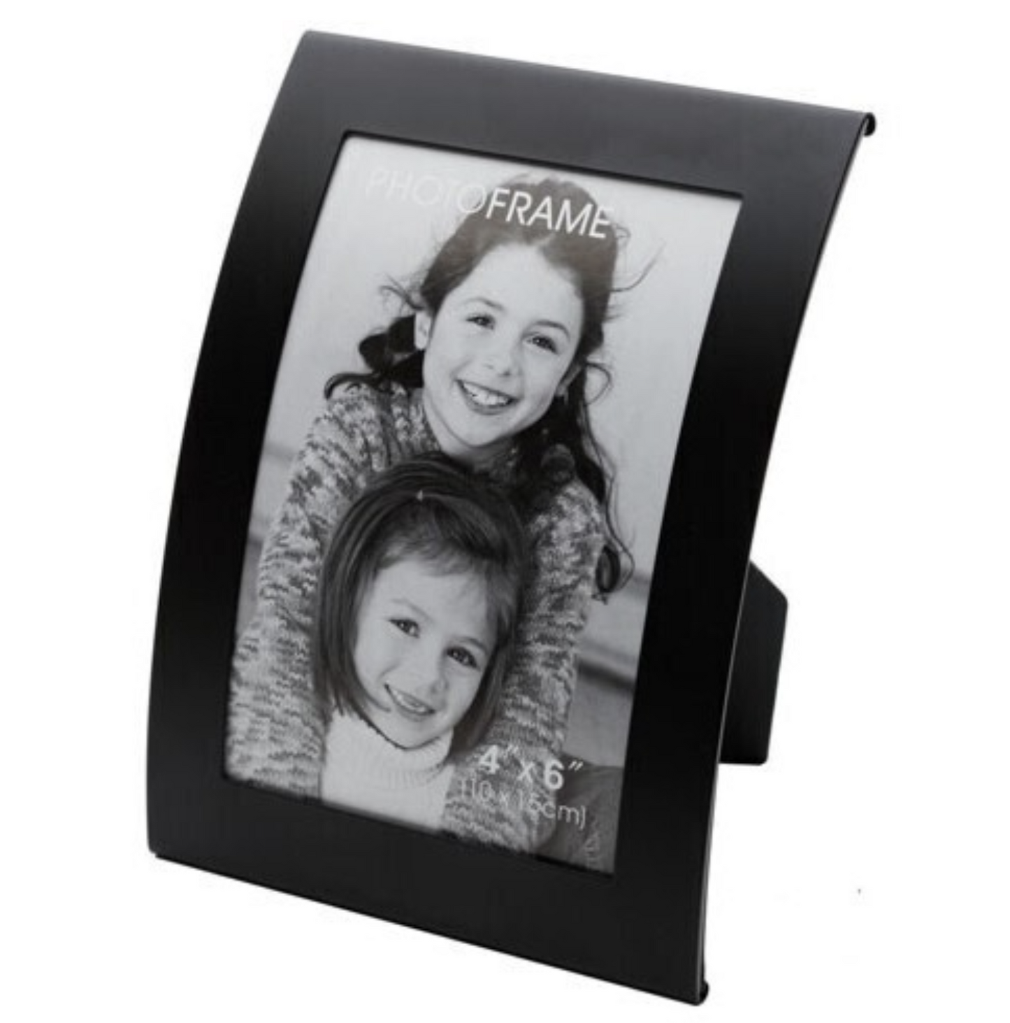 Curve Picture Photo Frame Curved Aluminium Portrait 10cm x 15cm (4"x6")  - Black