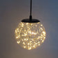 Glass LED Lighting Pendant Light w/ Timer Hanging Lantern Lamp - Round