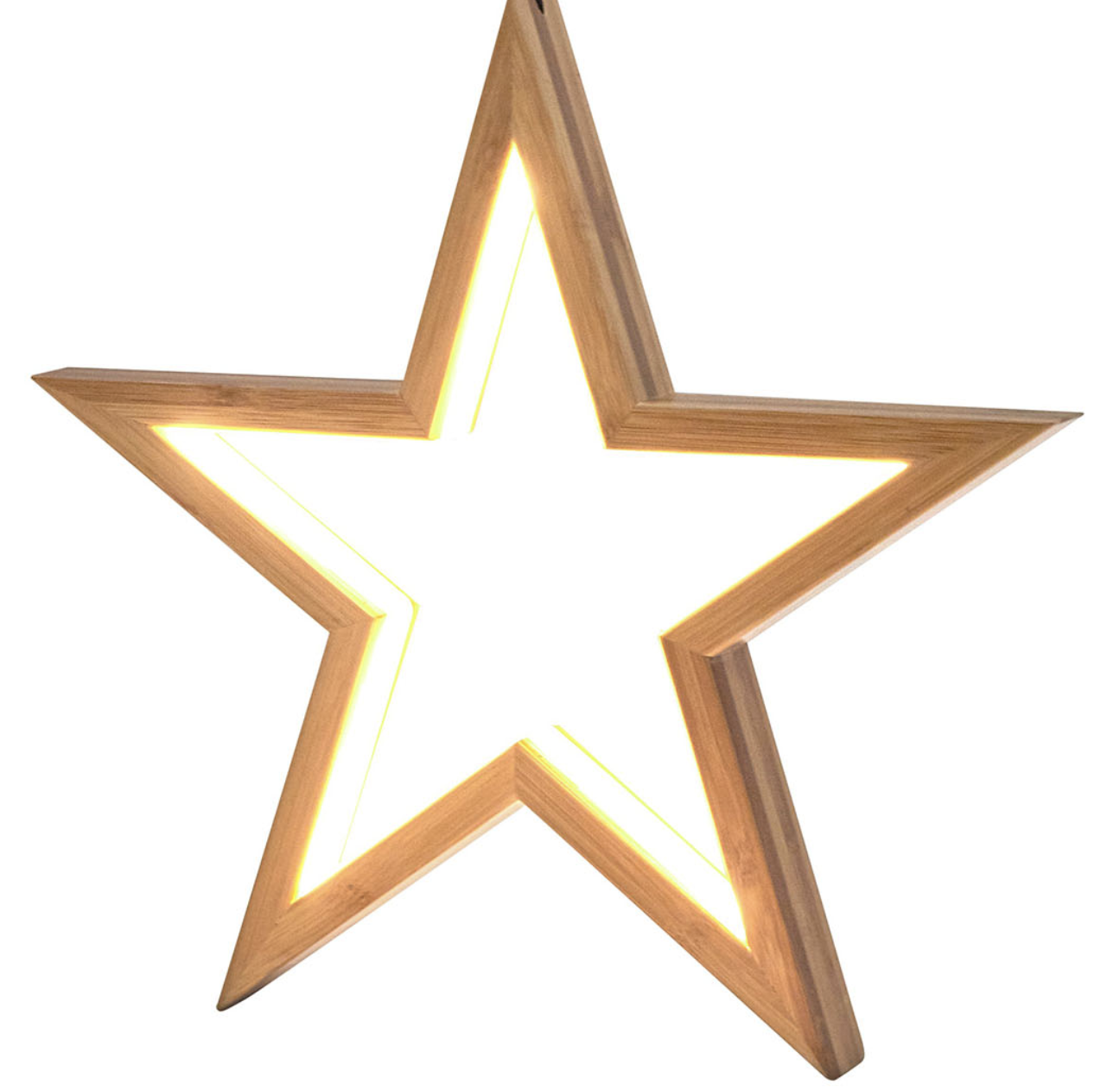 2x Large Bamboo Star LED Hanging Lamp Light Home Decor Lighting  - Natural