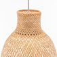 Natural Woven Bamboo Cone Pendant Lamp Hanging Light Bell Shade Boho Tropical