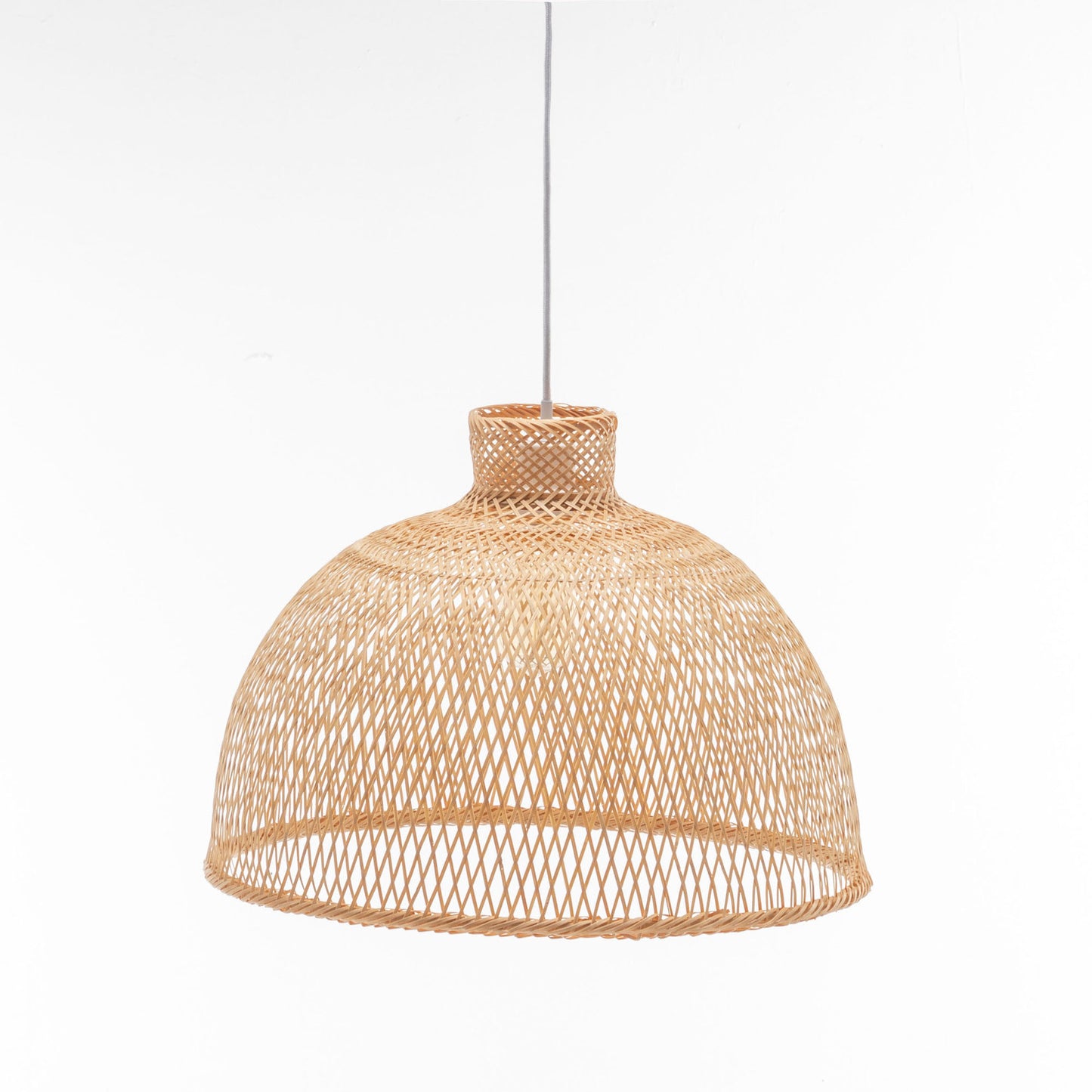 Natural Hand Woven Bamboo Dome Pendant Lamp Hanging Light Rattan Style