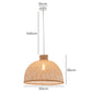 Natural Hand Woven Bamboo Dome Pendant Lamp Hanging Light Rattan Style