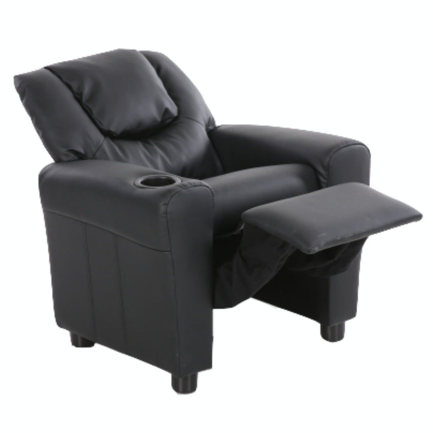 Oliver Kids Recliner Chair Sofa Children Lounge Couch PU Armchair - Black