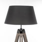 LARGE TRIPOD FLOOR LAMP Linen Shade Modern Light Retro Vintage Wooden