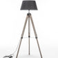 LARGE TRIPOD FLOOR LAMP Linen Shade Modern Light Retro Vintage Wooden