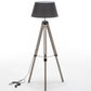 LARGE TRIPOD FLOOR LAMP Linen Shade Modern Light Retro Vintage Wooden