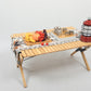 Folding Camping Table Bamboo Roll Up Portable Outdoor Picnic BBQ Desk Beach