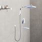 8" Rain Shower Head Straight Wall Arm Mixer Set Wall Bath Spout Outlet Tap