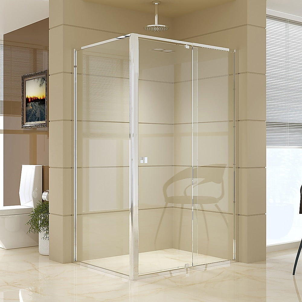 Semi Frameless Shower Screen (114~122)x 195cm & (89~92)x 195cm Side AS/NZS Glass