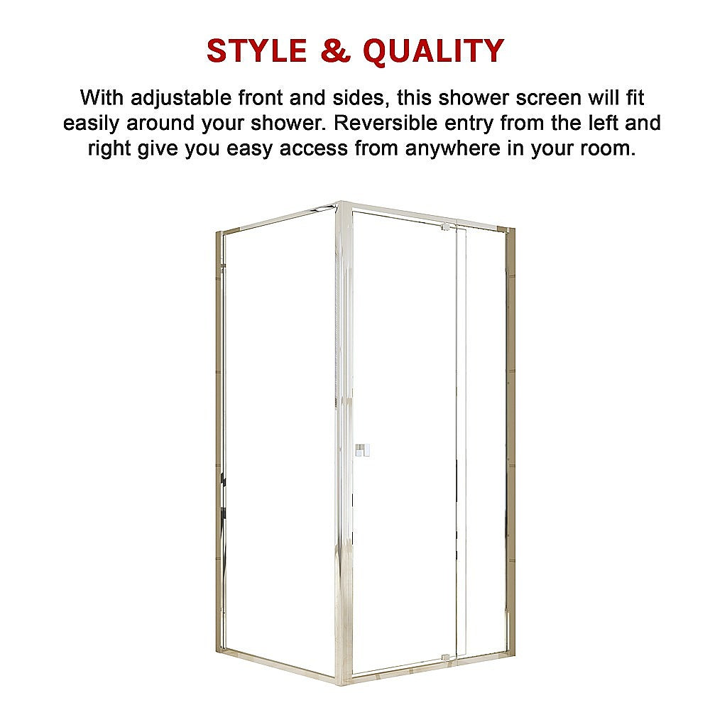 Semi Frameless Shower Screen (98~106)x 195cm & (89~92)x 195cm Side AS/NZS Glass