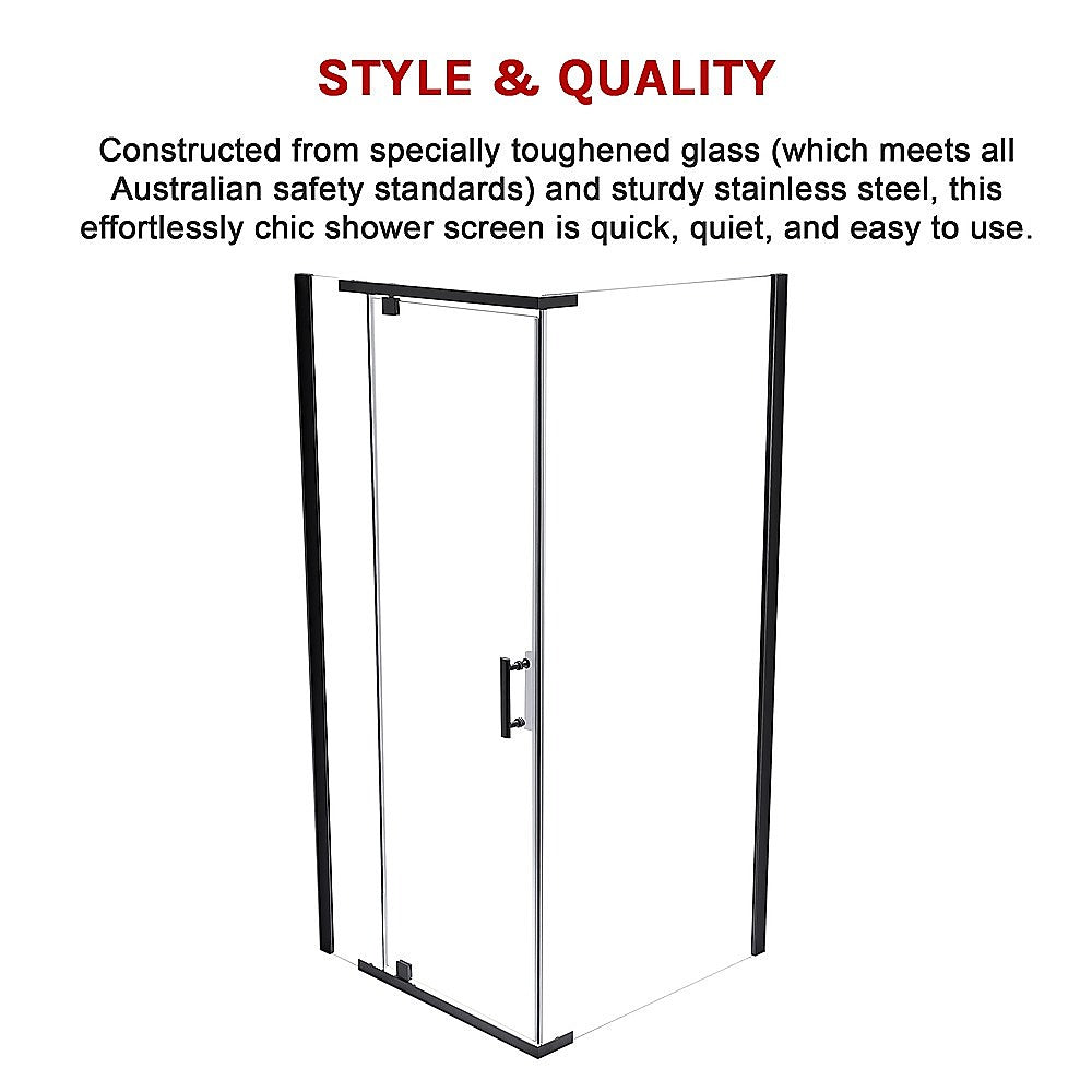 Shower Screen 1000x800x1900mm Framed Safety Glass Pivot Door By Della Francesca