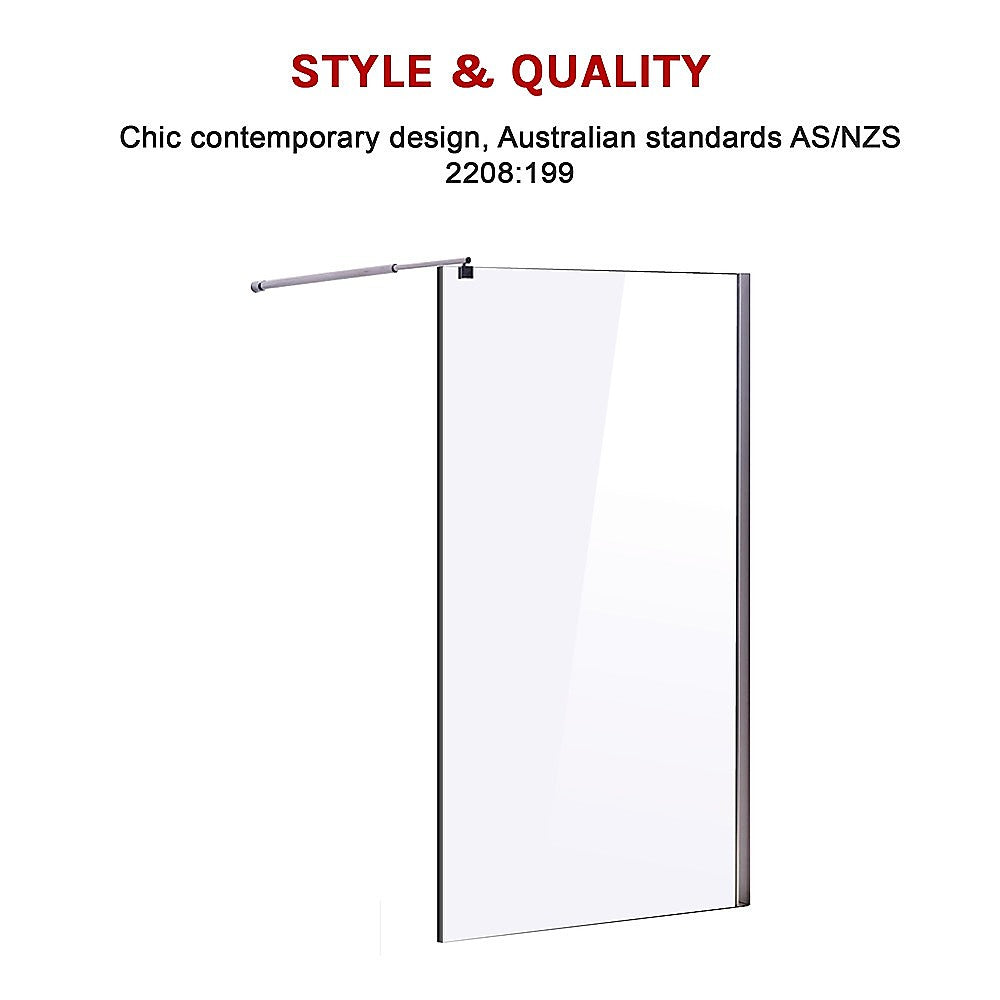 1000 x 2000mm Frameless 10mm Safety Glass Shower Screen