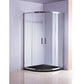 100 x 100cm Chrome Rounded Sliding 6mm Curved Shower Screen with Black Base