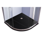 100 x 100cm Chrome Rounded Sliding 6mm Curved Shower Screen with Black Base