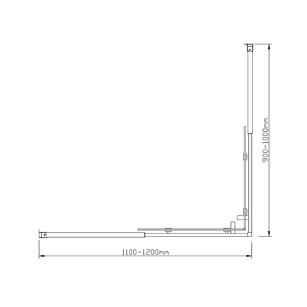 Adjustable 1200x1000mm Double Sliding Door Glass Shower Screen in Chrome